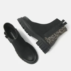 Vrouw Lazamani Boots-Dames Boots 85.612 Leopard-Black
