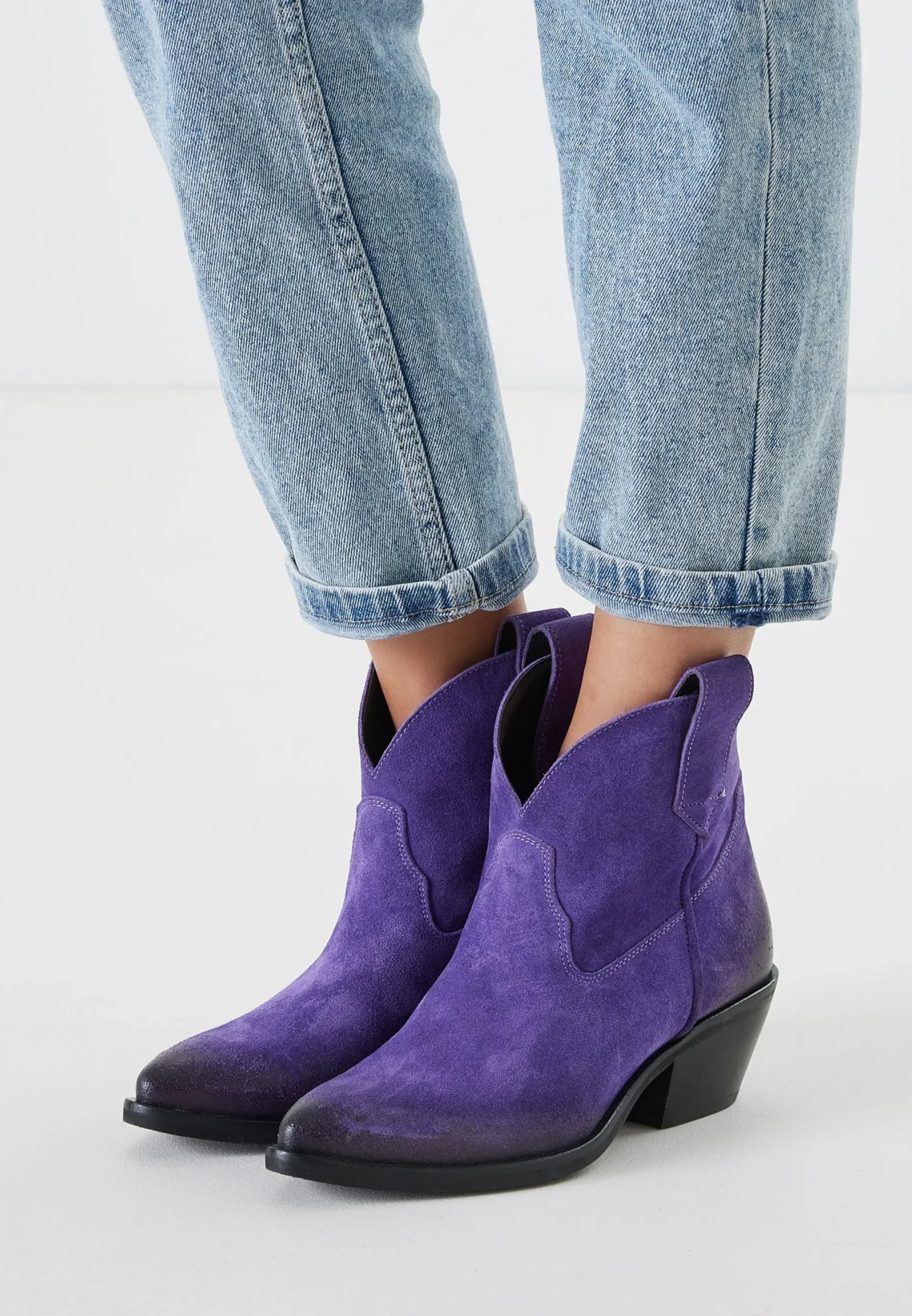 Vrouw Lazamani Cowboy Laarzen-Dames Enkellaarsjes 55.103 Purple