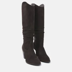 Vrouw Lazamani Hoge Laarzen-Dames Hoge Laarzen 57.318 Dark Brown