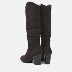 Vrouw Lazamani Hoge Laarzen-Dames Hoge Laarzen 57.318 Dark Brown