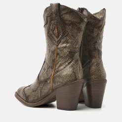Vrouw Lazamani Cowboy Laarzen-Dames Laarsjes 35.120 Brown-Python