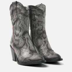 Vrouw Lazamani Cowboy Laarzen-Dames Laarsjes 35.120 Grey-Python