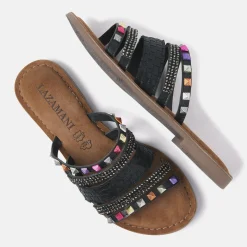 Vrouw Lazamani Slippers-Dames Slippers 75.403 Black Combi
