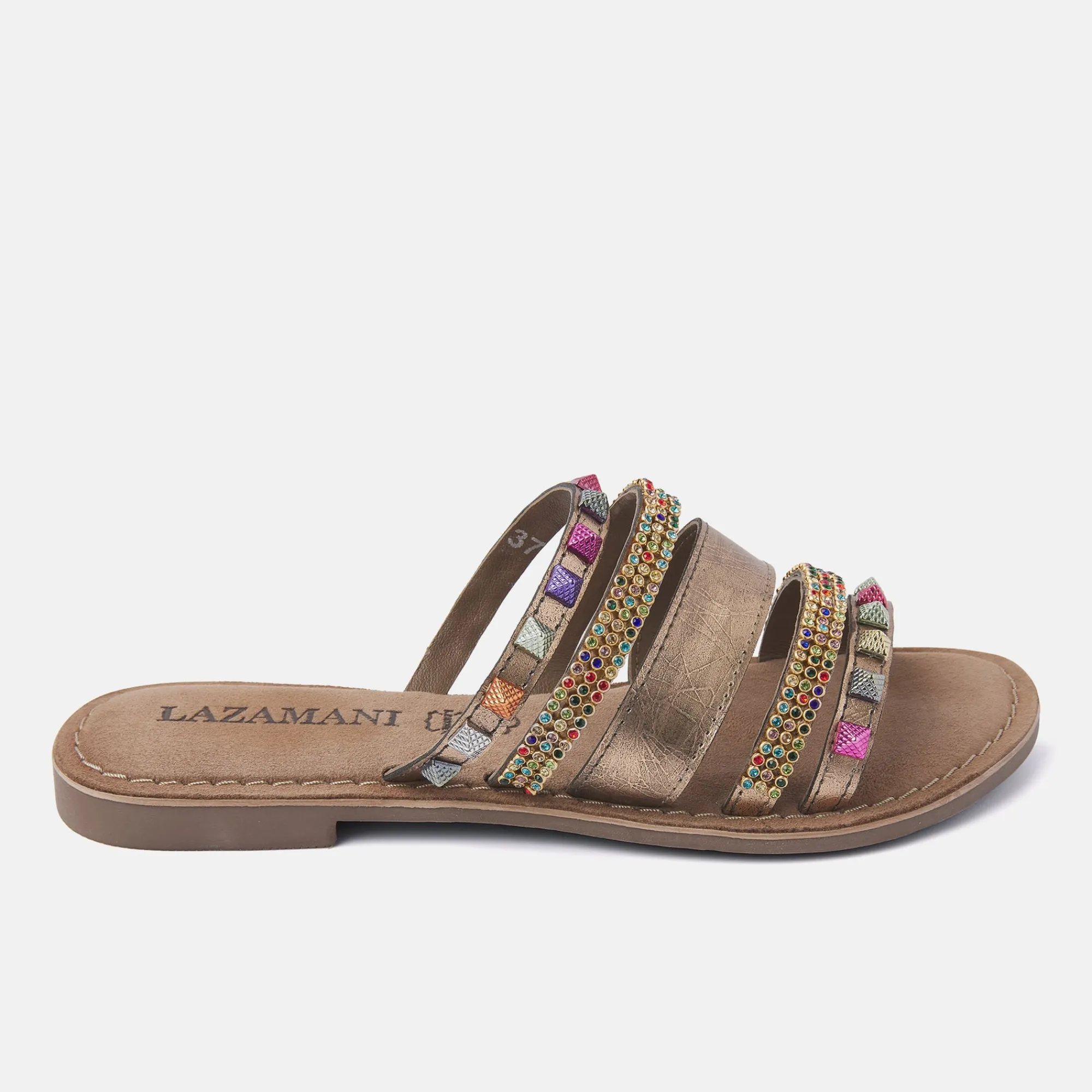 Vrouw Lazamani Slippers-Dames Slippers 75.403 Copper Combi