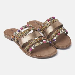 Vrouw Lazamani Slippers-Dames Slippers 75.403 Copper Combi
