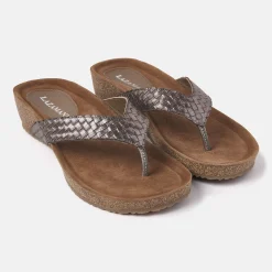 Vrouw Lazamani Slippers-Dames Slippers 75.807 Pewter
