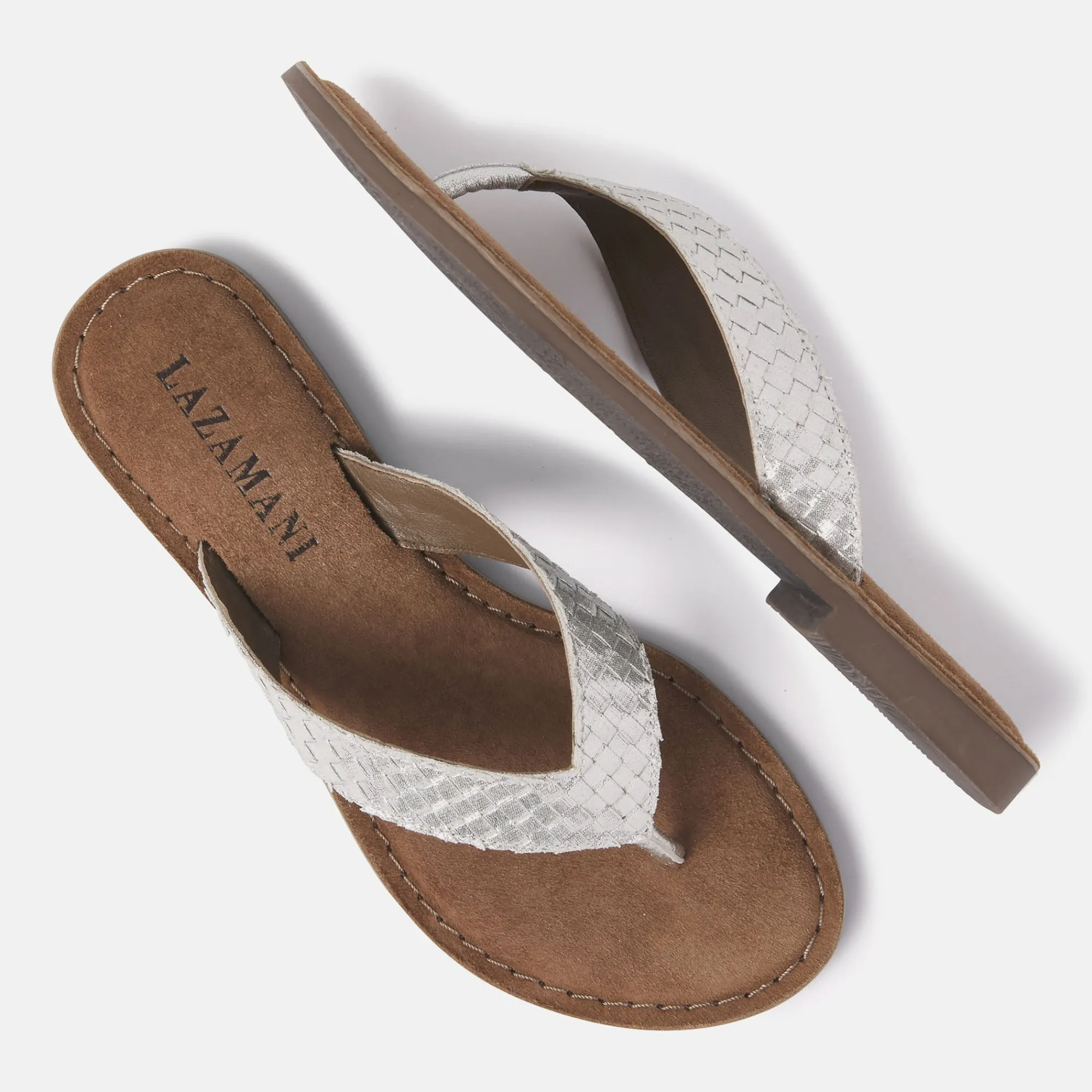 Vrouw Lazamani Slippers-Dames Slippers 75.806 Silver