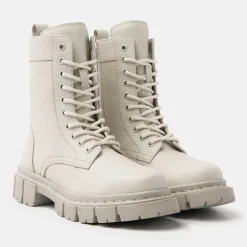 Vrouw Lazamani Veterboots-Dames Veterboots 53.592 Off-White