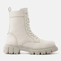 Vrouw Lazamani Boots-Dames Veterboots 53.592 Off-White